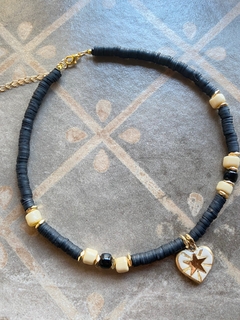 Imagen de Collar fimo black dije art 307