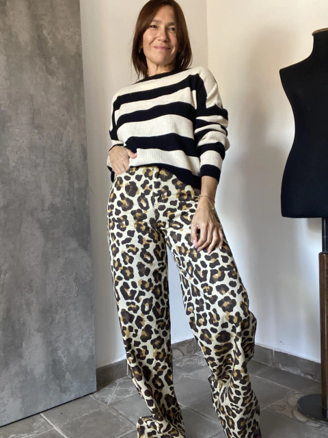 Pant Gabardina Leopard print sin cambio - Natalia Dubinsky Customizacion de prendas y Objetos