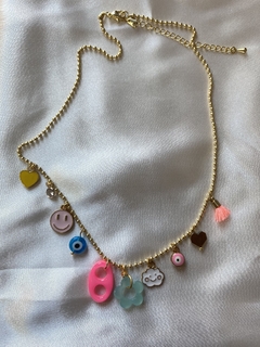 Collar cadena bolita 10 dijes art 447