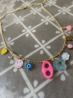 Collar cadena bolita 10 dijes art 447 - comprar online