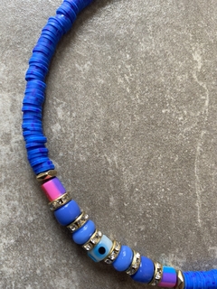 Collar fimo y ojito murano blue art 458 en internet