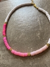 Collar fimo degrade rosa art 453