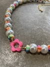 Collar big perla centro flor art 451