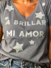 Remera A brillar en gris - comprar online