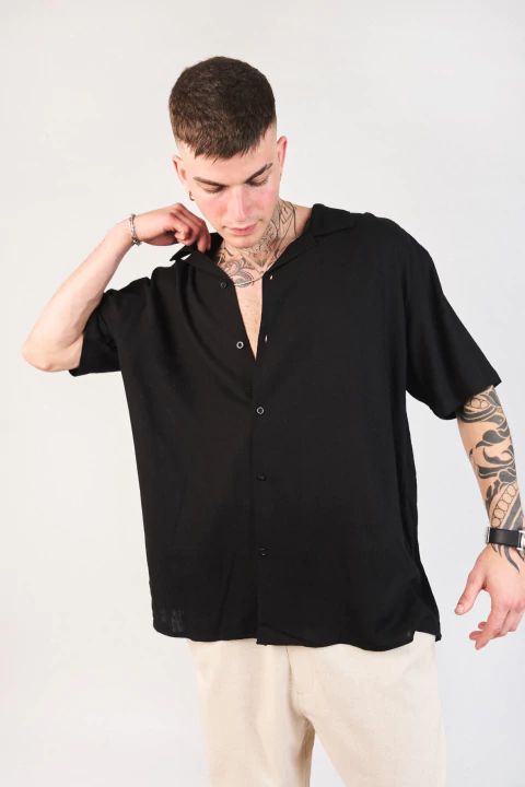 CAMISA RILAND LINO NEGRO