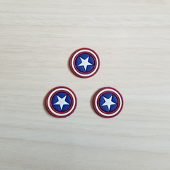 Aplique Emborrachado Escudo Capitão América ( 5 Pçs )