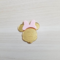 Aplique Duplo - Rosto Minnie Riscado com Laço Rosa BB (1 Unid)