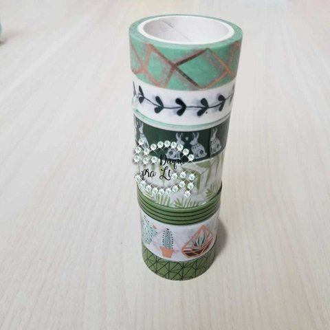 Washi Tape Tema Folhagens KIT 7unid.