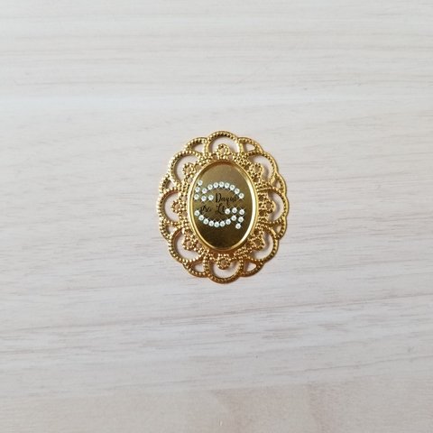 Tag Metal Oval Metal L= 3,6cmx 4,3cm Dourada (10 Pçs)