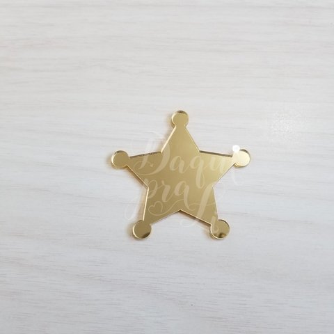 Estrela Xerife Acrílico Espelhado (1 Peça)