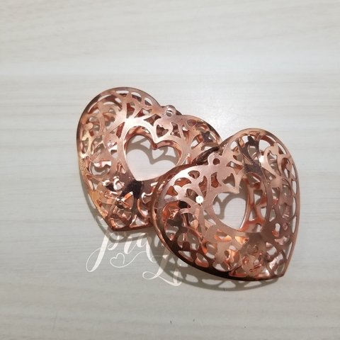 Coração Trabalhado Rose Gold