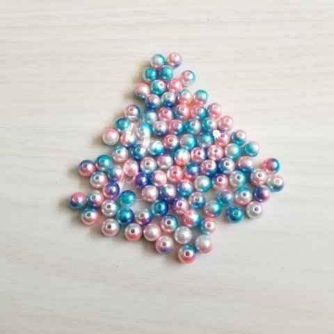 Pérola Inteira Mesclada Azul/Roxa/Salmão 8mm (30g )
