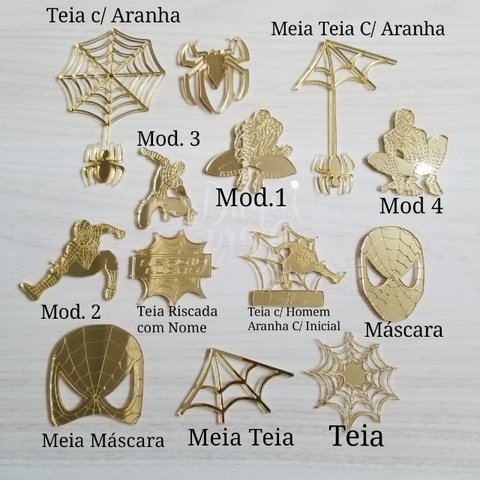 Tema Homem Aranha - Aplique Espelhado (1 unid)