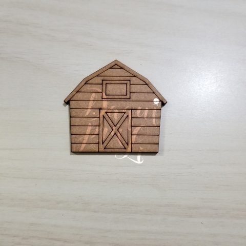 Aplique MDF - Celeiro Fazendinha 5cm ( 1 Unid)