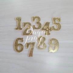 Aplique Espelhado Dourado - Números Tema Circo (1 unid)