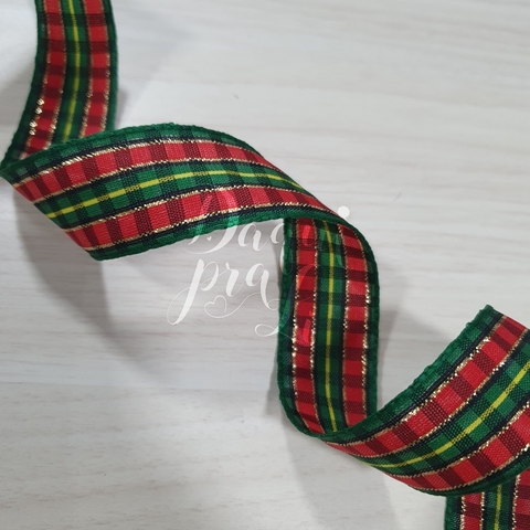 Fita Promocional Natal Quadriculada 25mm (1 Metro)