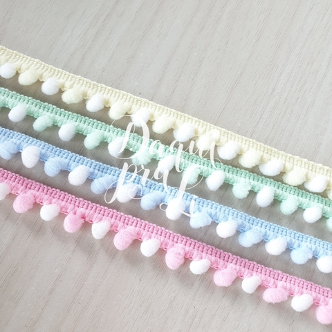 Fita Pompom Mesclado Candy (1 Metro)