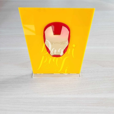 Aplique Duplo - Plano de Fundo com Símbolos Vingadores 12X16CM (1 unid)