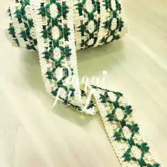 Passamanaria Mesclada Cru/Verde (1 Metro )