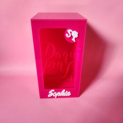 caixa barbie de acrilico