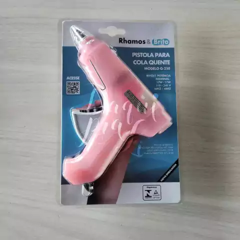 pistola de cola quente rosa 