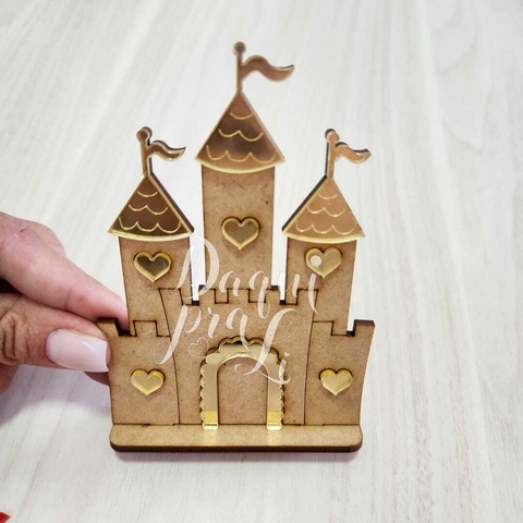 Aplique Duplo - Castelo Princesa MDF 8x11cm (1 Unid))