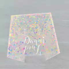 Aplique 3D - Cúpula Acrílico Placa Confete (1 unid) - comprar online