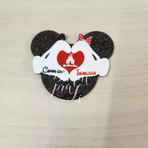 Tema Disney - Aplique Cabeça Heart com Nome (1Unid)