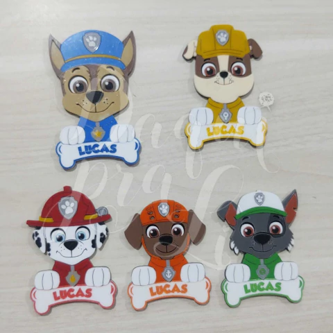 Aplique Duplo Patrulha Canina - Rosto com ossinho + Nome (1unid) - comprar online