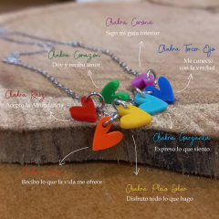 COLLAR ACERO CHAKRAS CORAZONES - comprar online