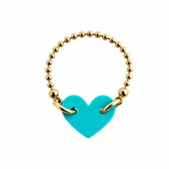 ANILLO CORAZON AQUA - comprar online