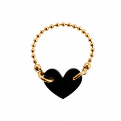 ANILLO CORAZON NEGRO - comprar online