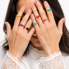 ANILLO CORAZON BABY BLUE - GUAYOYITA AMULETOS