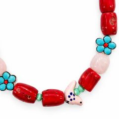 COLLAR CORALES CON CUARZO ROSA - comprar online