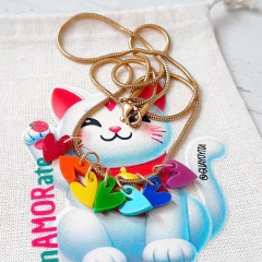 COLLAR CHAKRAS CORAZÓN ORO - GUAYOYITA AMULETOS