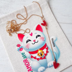 ABRAZADOR AMOR TIPO CORBATA ROJO CORAZON - GUAYOYITA AMULETOS