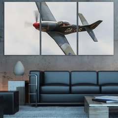 Cuadros trípticos Aviones Mustang P51 - comprar online