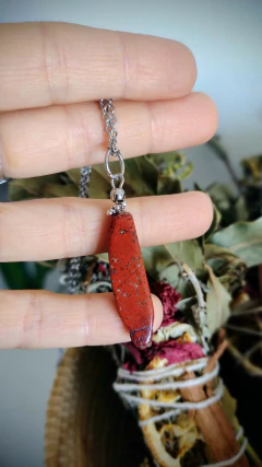 Collar con palito de Jaspe rojo