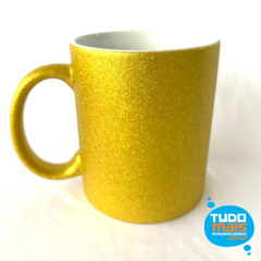 Caneca Cerâmica Glitter Dourada 325ml (M)