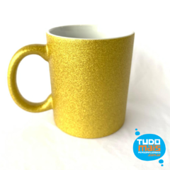 Caneca Cerâmica Glitter Dourada 325ml (L)