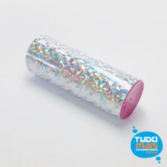 Long Drink Metalizado Holográfico Prata Interior Rosa - comprar online