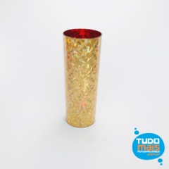 Long Drink Holográfico Dourado Interior Vermelho