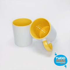 Caneca Cerâmica Alça e Interior Amarela - Live - comprar online