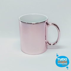 Caneca 325ml Cromada Rosé - Premium