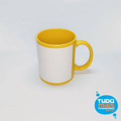 Caneca Cerâmica 325ml - Amarela / Tarja