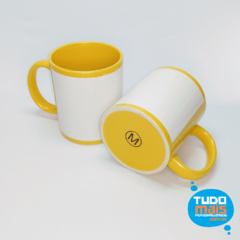 Caneca Cerâmica 325ml - Amarela / Tarja - comprar online