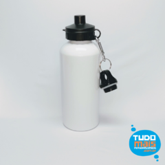 Garrafa Aluminio - Branco 600ml Tampa Dupla