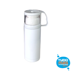 Garrafa Térmica com copo Branco - 300ml