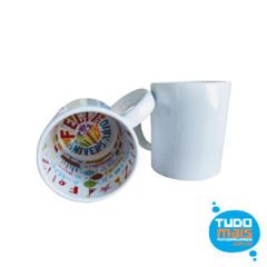 Caneca Cerâmica branca Interior Feliz Aniversário 325ml na internet