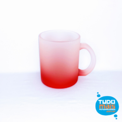 Caneca Vidro Fosco Degrade Vermelha 325 ml